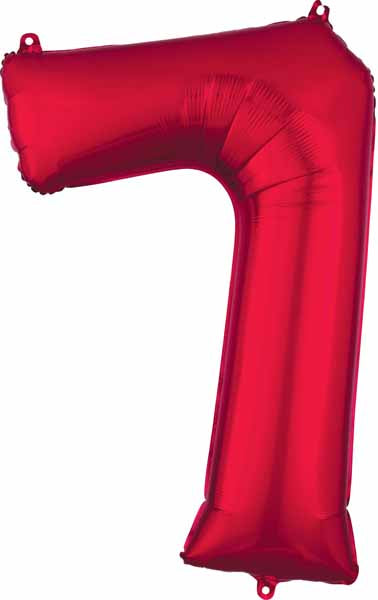 34-Inch Red Number 7 Foil Balloon