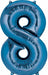 34-Inch Blue Number 8 Foil Balloon