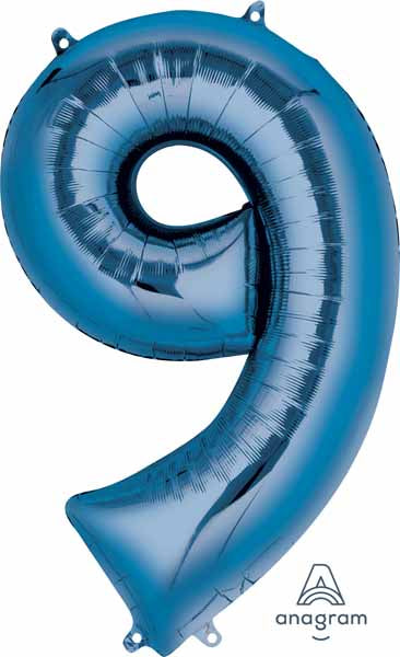 Anagram 34 Inch Blue Number 9 Foil Balloon