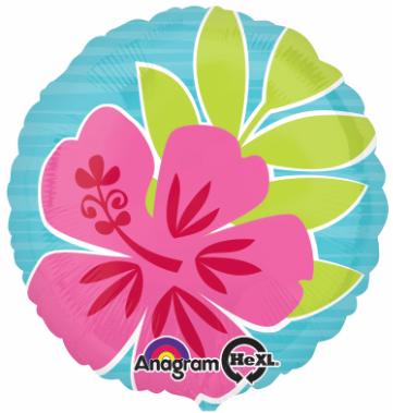18-Inch Summer Scene Tropical Flowers Foil Balloon
