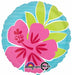 18-Inch Summer Scene Tropical Flowers Foil Balloon