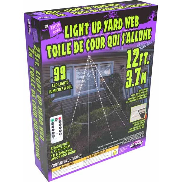 12-Foot Light-Up Yard Spider Web with 99 LED Lights