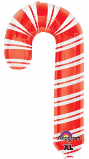 37-Inch Holiday Candy Cane Foil Balloon