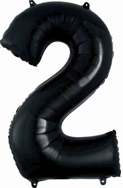 Anagram 34-Inch Black Number 2 Foil Balloon