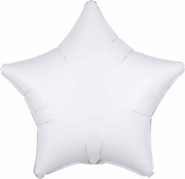 19-Inch Opaque White Star Foil Balloon