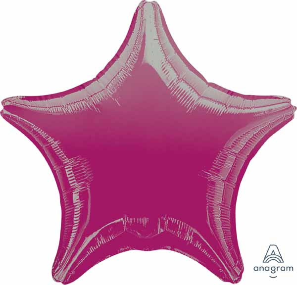19-Inch Fuchsia Star Foil Balloon