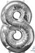 26 Inch Silver Number 8 Foil Balloon