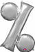 34-Inch Silver Percent Sign Foil Balloon