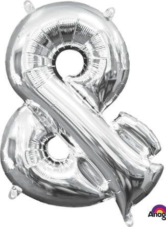 16-Inch Silver Ampersand Foil Balloon