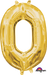 16-Inch Gold Number 0 Foil Balloon