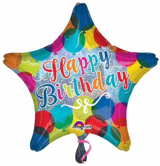 Happy Birthday Sparkle 19-Inch Holographic Foil Balloon