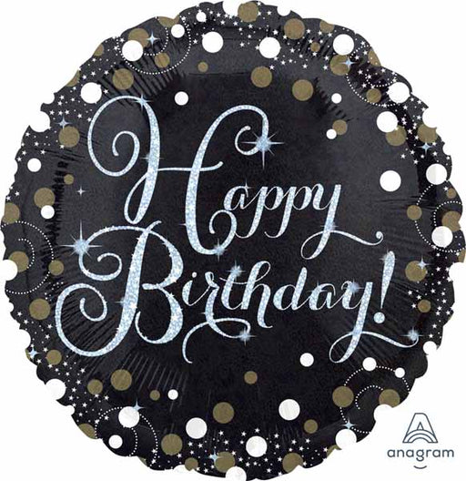 Sparkling Happy Birthday Holographic Foil Balloon, 18 Inch