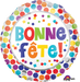 Bonne Fête Dots 18-Inch Round Foil Balloon