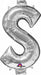 16-Inch Silver Dollar Sign Balloon