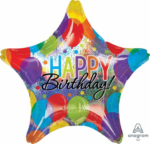 Balloon Bash Birthday Jumbo Holographic Foil Balloon