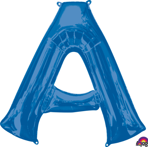 Blue Letter A Balloon, 34 Inch