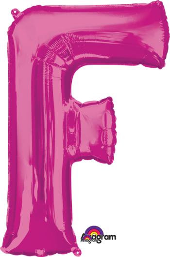 Pink Letter F Balloon, 32 Inch