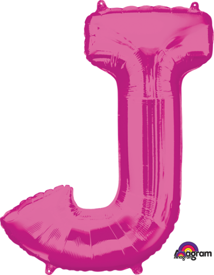 Pink Letter J Balloon, 33 Inch