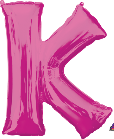 33" Pink Letter K Balloon