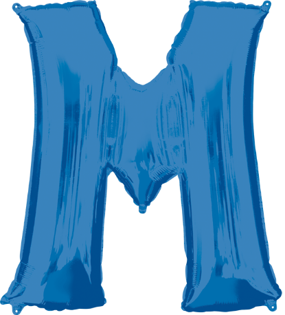 Blue Letter M Balloon, 33 Inch