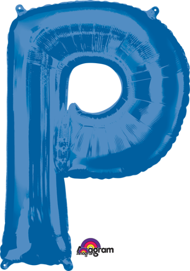 Blue Letter P Balloon, 32 Inch