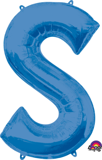 35-Inch Blue Letter S Balloon