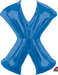 Blue Letter X Balloon, 35 Inch