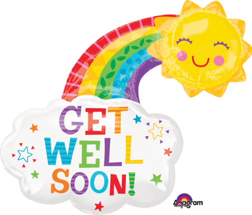 Get Well Happy Rainbow 30" Foil Balloon