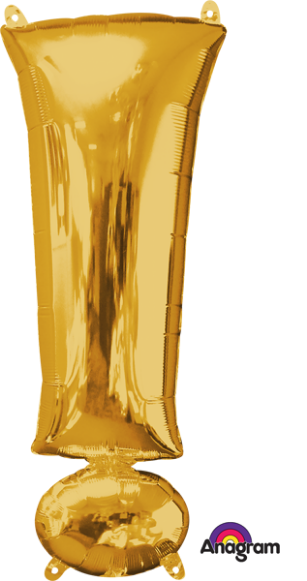 36-Inch Gold Exclamation Mark Balloon