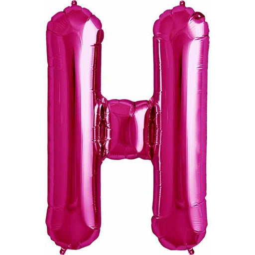 34-Inch Magenta Letter H Balloon