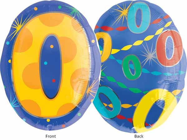 Number 0 Confetti Dots Balloon, 18 Inch