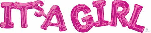 It's a Girl Pink Block Letter Balloon