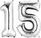 34-Inch Silver Number 15 Balloon