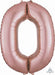 34-Inch Rose Gold Number 0 Balloon