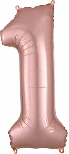 34-Inch Rose Gold Number 1 Balloon