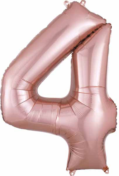 34-Inch Rose Gold Number 4 Balloon