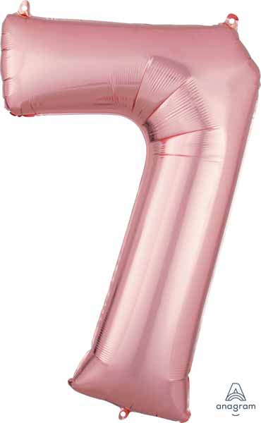 34-Inch Rose Gold Number 7 Balloon