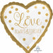 Sparkling Gold Wedding 18-Inch Heart Foil Balloon