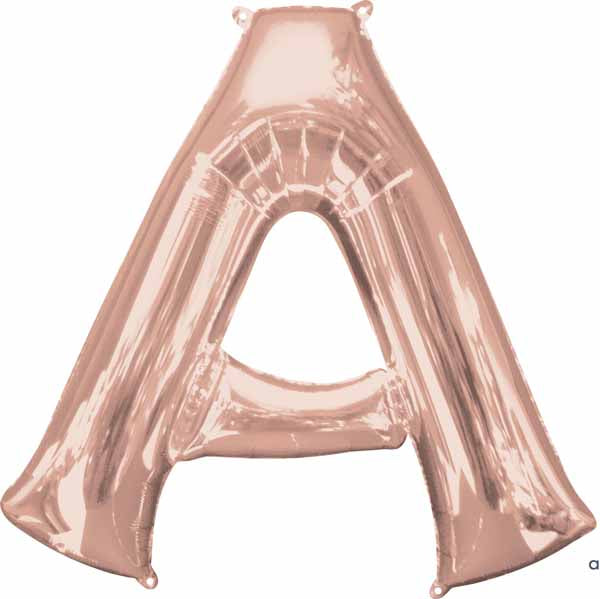 Rose Gold Letter A Balloon, 34 Inch