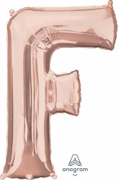Rose Gold Letter F Balloon, 32 Inch