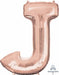 Rose Gold Letter J Balloon, 33 Inch