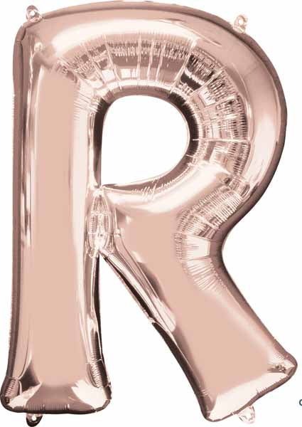 16 Inch Rose Gold Letter R Balloon