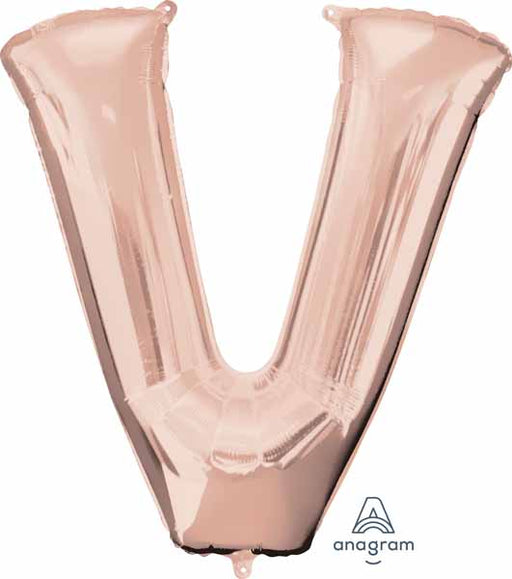 16" Rose Gold Letter V Balloon