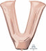 Rose Gold Letter V Balloon, 32 Inch