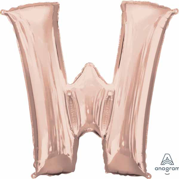 33-Inch Rose Gold Letter W Balloon