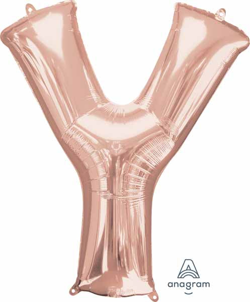 Rose Gold Letter Y Balloon, 34 Inch