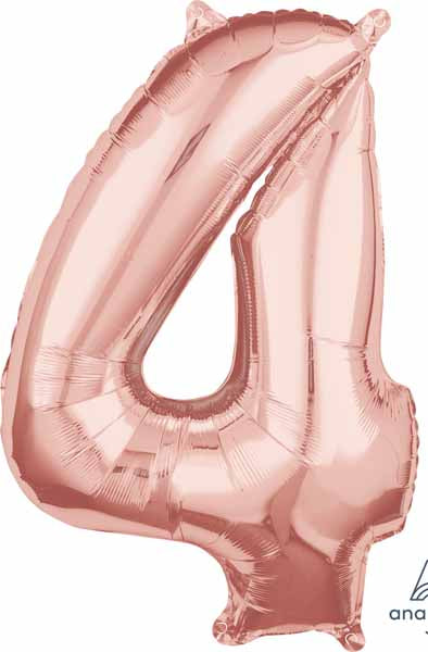 26-Inch Rose Gold Number 4 Balloon