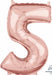 26-Inch Rose Gold Number 5 Balloon