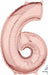 Rose Gold Number 6 Balloon, 26 Inch