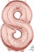 Rose Gold Number 8 Balloon, 16 Inch